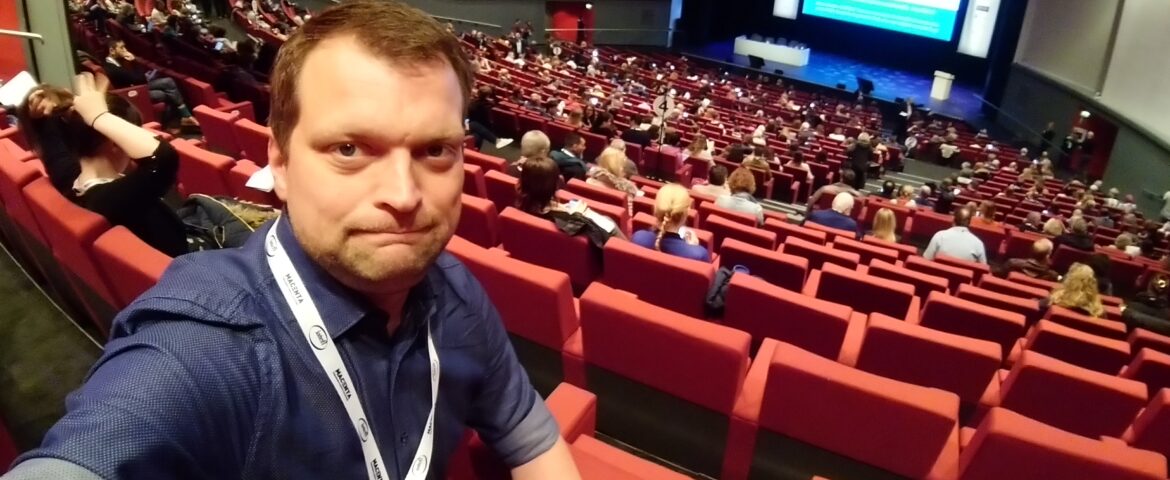 Owner and teacher Mick at a language conference in Brighton